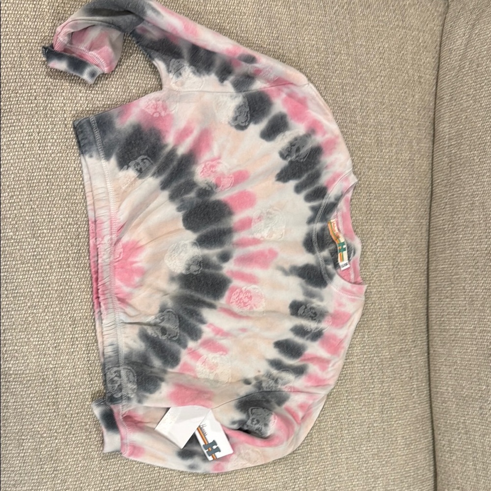 Vintage Havana Pink and Gray Tie-Dye Sweatshirt